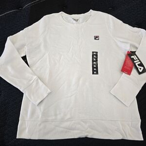 Fila Women's White Crewneck Fleece Sweater Size Extra Large